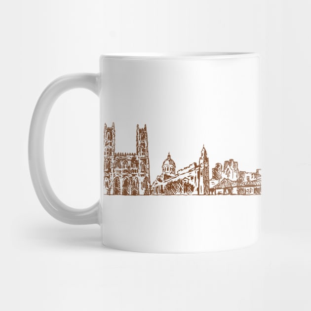 Montreal hand drawn skyline by SerenityByAlex